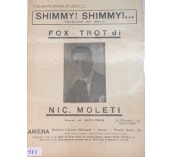 Shimmy Shimmy - Nic. Moleti e Mendes, Spartito Musicale - Anno 1922