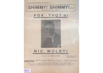 Shimmy Shimmy - Nic. Moleti e Mendes, Spartito Musicale - Anno 1922