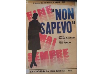 Non sapevo - Bruno Pallesi e Pino Calvi, Spartito Musicale - Anno: 1963  