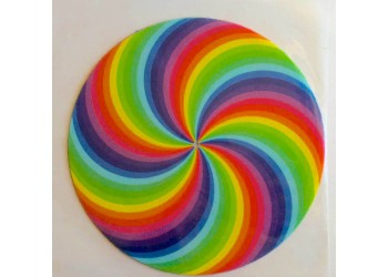 MUSIC MAT Tappetino per Giradischi strobo in feltro antistatico Grafica SPIRALE ARCOBALENO 1pz