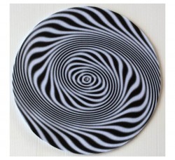 MUSIC MAT Tappetino per Giradischi strobo in feltro antistatico Grafica "Spirale ZEBRA" 1pz