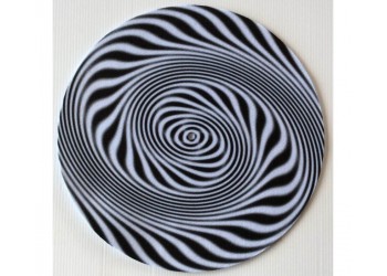 MUSIC MAT Tappetino per Giradischi strobo in feltro antistatico Grafica "Spirale ZEBRA" 1pz