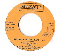 Ron / Adriano Pappalardo ‎– Una Città Per Cantare / Non Mi Lasciare Mai – 45 RPM  - disco Juke box - Uscita:1980