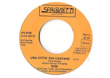 Ron / Adriano Pappalardo ‎– Una Città Per Cantare / Non Mi Lasciare Mai – 45 RPM  - disco Juke box - Uscita:1980