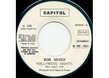 Bob Seger / Marshall, Hain* ‎– Hollywood Nights / Dancing In The City  – Jukebox