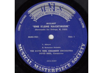 Mozart*, The Boyd Neel Chamber Orchestra, Boyd Neel ‎– Eine Kleine Nachtmusik (Serenade For Strings, K. 525)