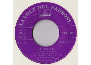 Sergio Bruni ‎– Il Mare / E' mezzanotte -Vinyl, 7", 45 RPM, Uscita: 1960