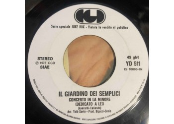 Umberto Tozzi / Il Giardino Dei Semplici ‎– Tu / Concerto In La Minore  – (juke box)
