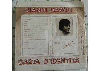Gianni Davoli ‎– Carta D'Identita