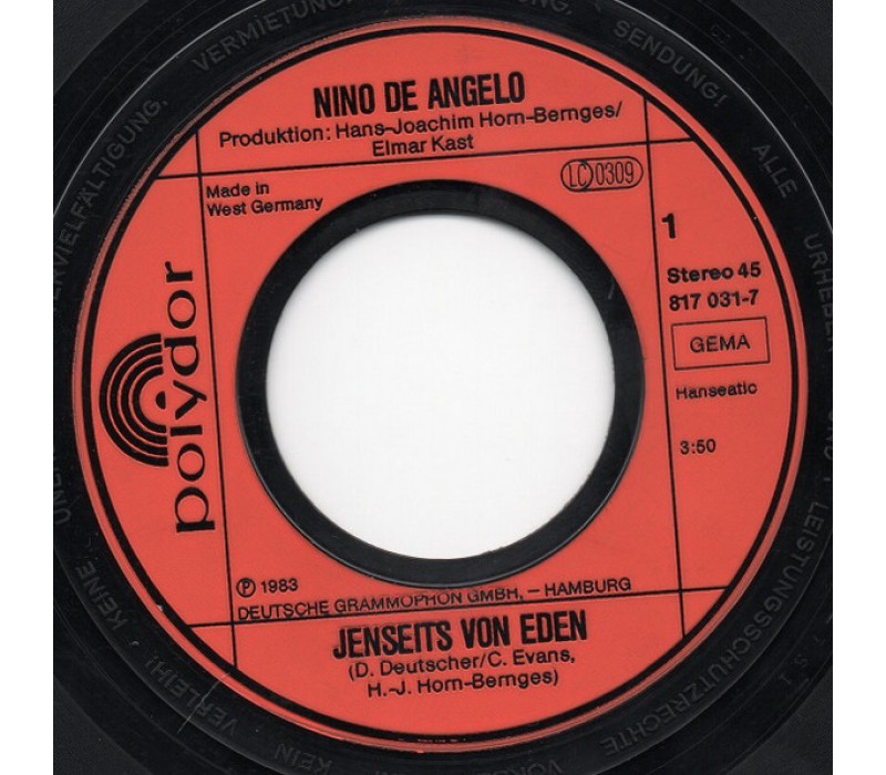 Nino De Angelo Jenseits Von Eden 45 Rpm