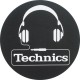 TECHNICS TAPPETINO SLIPMAT per Giradischi in feltro antistatico - Grafica CUFFIE logo Nero